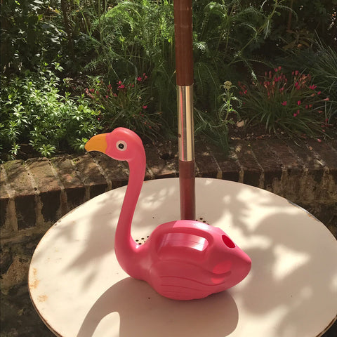 pink flamingo watering can plastic 1.5 litre garden plants 