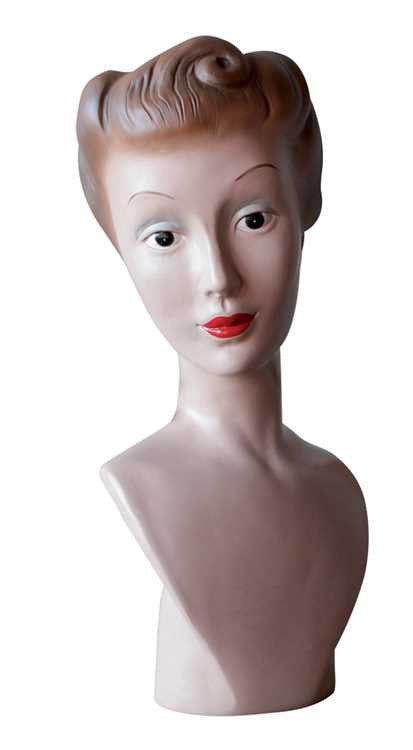 Ladies 1940s Figurine (Bust/Mannequin) with Victory Rolls