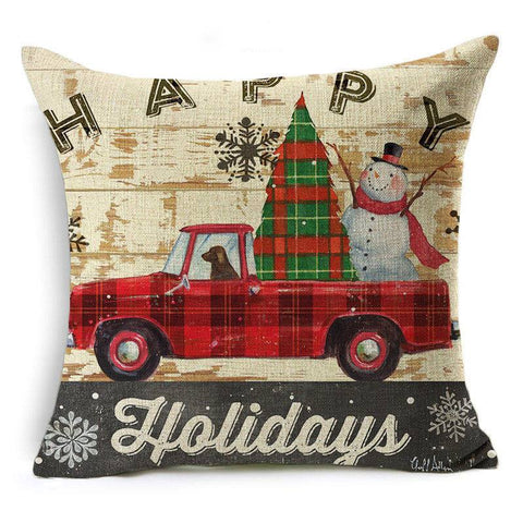 Scatter Cushion 'Happy Holidays' Retro Christmas