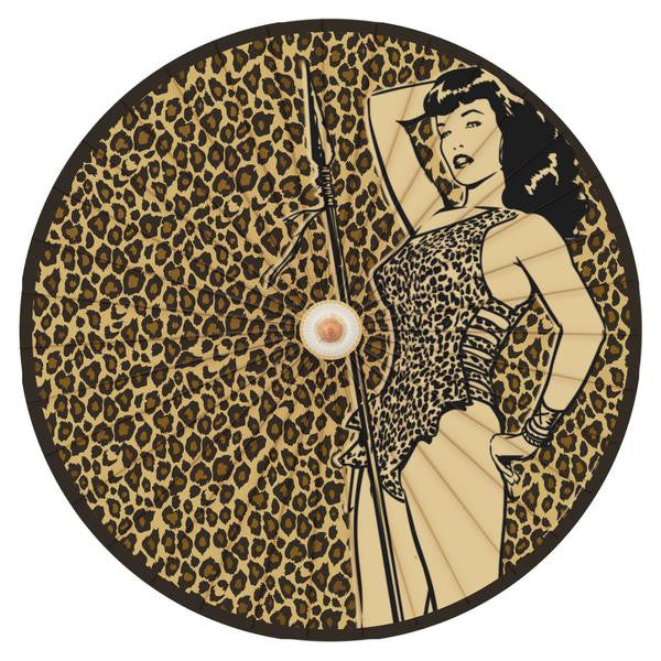 Bettie Bettie Page Animal Leopard Print Pin Up Parasol