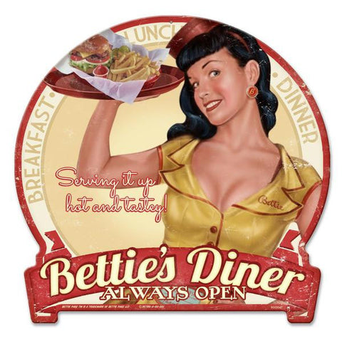 BETTIE PAGE DINER  METAL SIGN