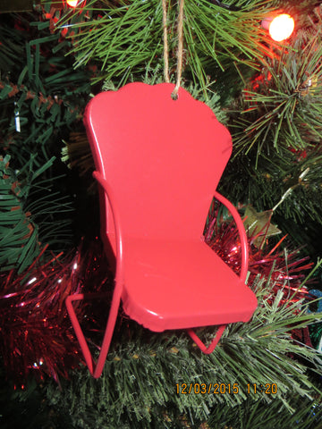 Micro Lawn Chair Christmas Ornament Red