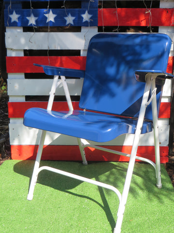 Belvidere Folding Chairs Blue & White