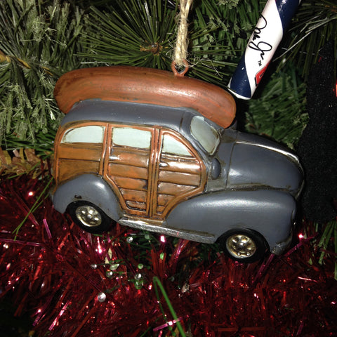 Woody Wagon with Canoe Christmas Tree Decoration
