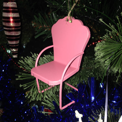 Micro Lawn Chair Christmas Ornament Pink