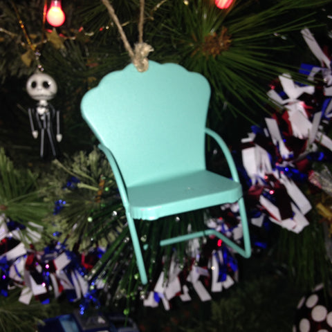 Micro Lawn Chair Christmas Ornament Green