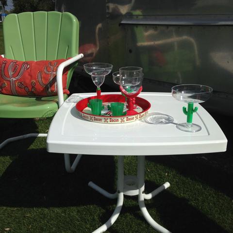 Square Side Table Red