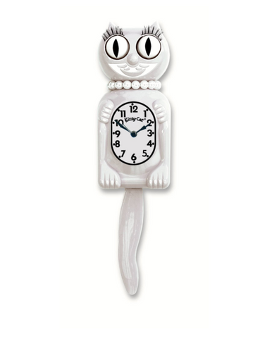 Kitty-Cat Clock (3/4 Size Lady) White