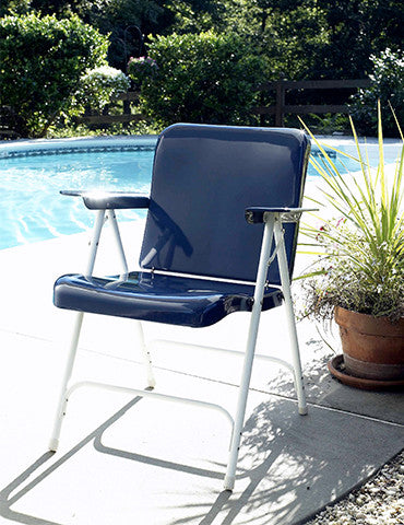 Belvidere Folding Chairs Blue & White